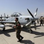 
              FILE - A-29 Super Tucano planes are on display during a handover from the NATO-led Resolute Support mission to the Afghan army at the military Airport in Kabul, Afghanistan, Sept. 17, 2020. A year-old report by Washington’s Afghanistan watchdog warned in early 2021, months before President Joe Biden announced the end to America’s longest war, the Afghan air force would collapse without critical U.S. aid, training and American maintenance. The report by the Special Inspector General for Afghanistan Reconstruction John Sopko was classified back when it was written and only declassified on Tuesday, Jan. 18, 2021. (AP Photo/Rahmat Gul, File)
            