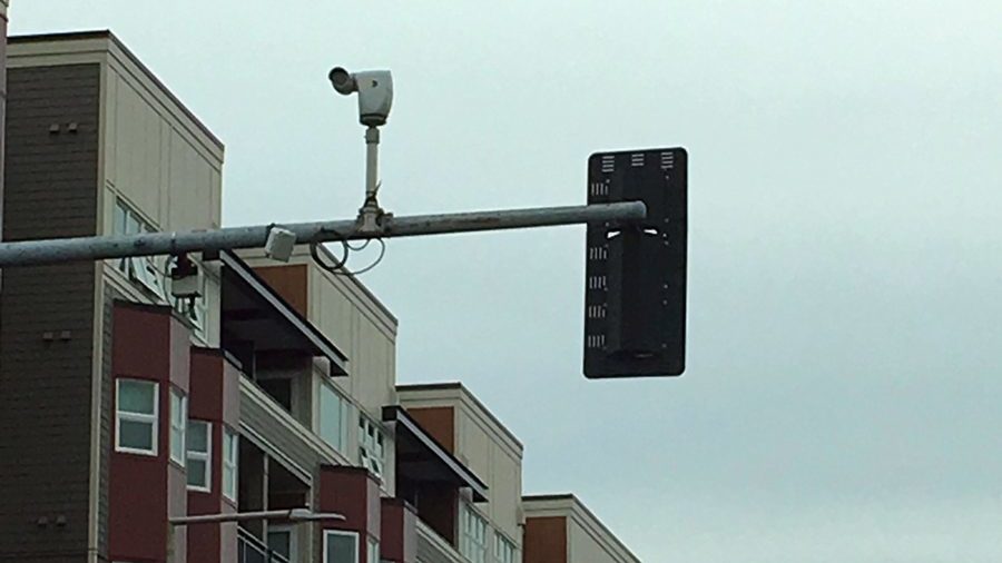 Image: A traffic camera in Seattle's Ballard neighborhood....