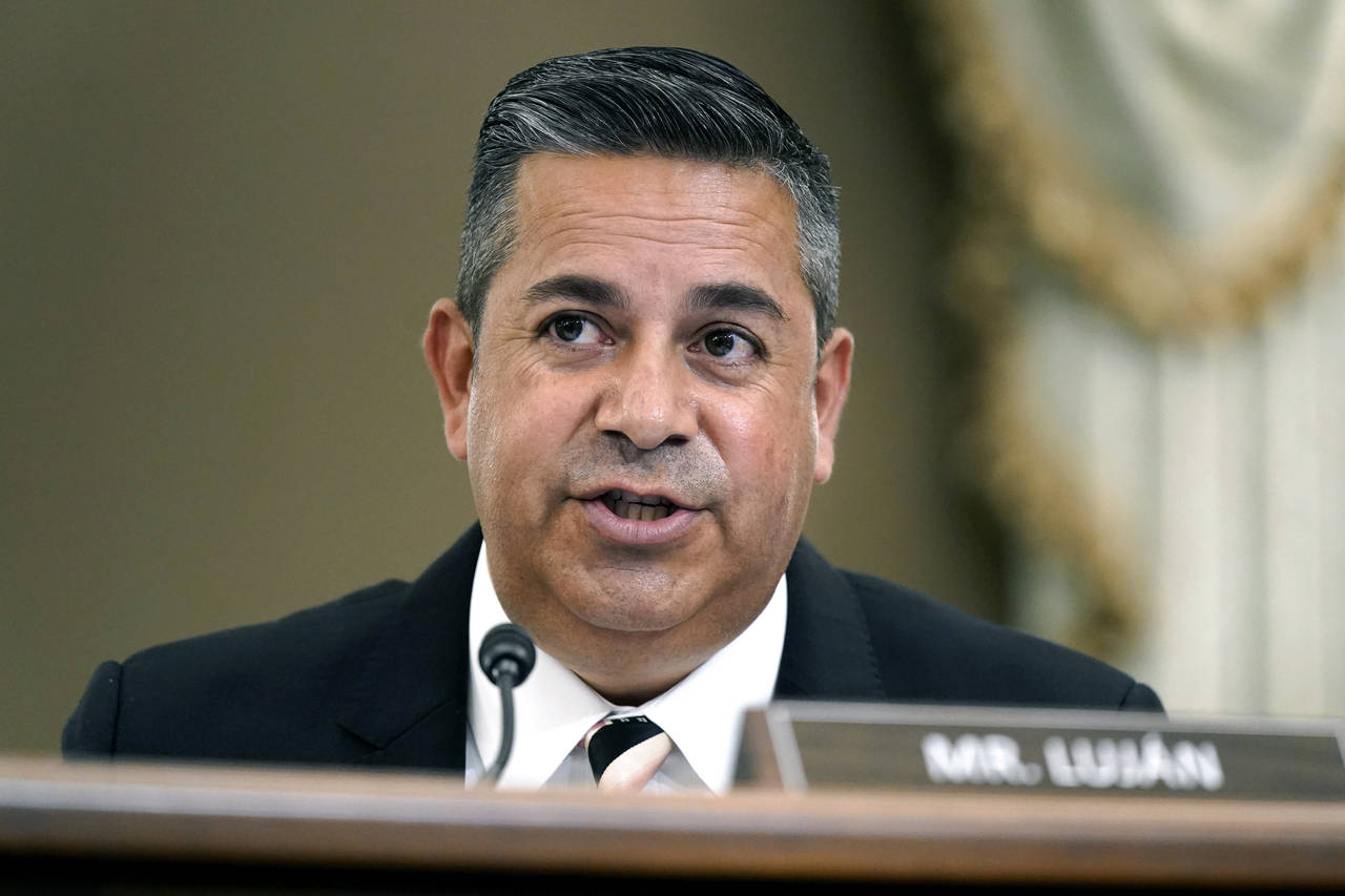 FILE - Sen. Sen. Ben Ray Lujan, D-N.M., speaks during a Senate Commerce, Science and Transportation...