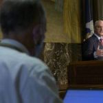 
              Louisiana Gov. John Bel Edwards speaks about the investigation into the death of Ronald Greene in Baton Rouge, La., Tuesday, Feb. 1, 2022. (AP Photo/Matthew Hinton)
            