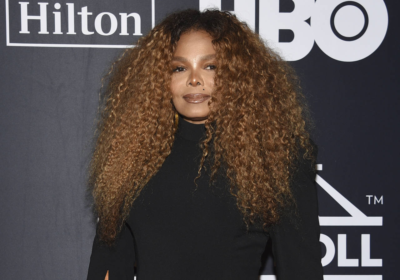 FILE - Janet Jackson arrives at the Rock & Roll Hall of Fame induction ceremony in New York on Marc...