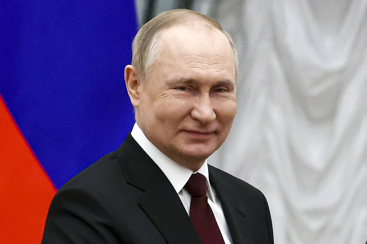 Russian President Vladimir Putin attends a ceremony to present the highest state awards in the Krem...