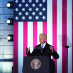 
              U.S. President Joe Biden delivers a speech at the Royal Castle in Warsaw, Poland, Saturday, March 26, 2022. Biden is in Poland for the final leg of his four-day trip to Europe as he tries to maintain unity among allies and support Ukraine's defence. (AP Photo/Petr David Josek)
            