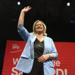 
              Anke Rehlinger, SPD top candidate, deputy prime minister of Saarland and deputy federal SPD chairwoman, is on stage at the SPD election party for the state elections in Saarland, Germany, Sunday, March 27, 2022. The western German state of Saarland is holding a state election that offers the country’s first test at the ballot box since Chancellor Olaf Scholz’s national government took office in December. Polls point to a solid lead for Scholz’s center-left Social Democrats in a region led since 1999 by the center-right Christian Democratic Union of former Chancellor Angela Merkel.Photo: Boris Roessler/dpa/dpa via AP)
            