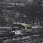 
              Russian army tanks move down a street on the outskirts of Mariupol, Ukraine, March 11, 2022. (AP Photo/Evgeniy Maloletka)
            