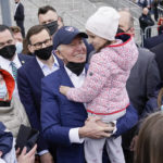 
              President Joe Biden meets with Ukrainian refugees during a visit to PGE Narodowy Stadium, Saturday, March 26, 2022, in Warsaw. (AP Photo/Evan Vucci)
            