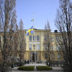 
              A view of a Swedish flag at half mast outside Malmo Latin School the day after two teachers were killed, in Malmo, Sweden, Tuesday March 22, 2022. Swedish police say two women in their 50s were killed by a student at a high school. Police said Tuesday that an 18-year-old student was arrested at the scene and the victims were teachers at the Malmo Latin School in southern Sweden. (Johan Nilsson/TT News Agency via AP)
            