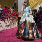 
              Eva von Bahr arrives at the Oscars on Sunday, March 27, 2022, at the Dolby Theatre in Los Angeles. (AP Photo/John Locher)
            