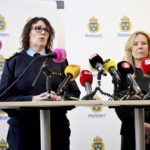 
              Petra Stenkula, Cheif of Police in Malmo, left and Annelie Schwartz, director of education, take part in a police press conference, the day after two teachers were killed, in Malmo, Sweden, Tuesday March 22, 2022. Swedish police say two women in their 50s were killed by a student at a high school. Police said Tuesday that an 18-year-old student was arrested at the scene and the victims were teachers at the Malmo Latin School in southern Sweden. (Johan Nilsson/TT News Agency via AP)
            