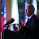 
              U.S. President Joe Biden delivers a speech at the Royal Castle in Warsaw, Poland, Saturday, March 26, 2022. Biden is in Poland for the final leg of his four-day trip to Europe as he tries to maintain unity among allies and support Ukraine's defence. (AP Photo/Petr David Josek)
            