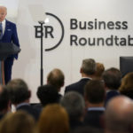 
              President Joe Biden speaks at Business Roundtable's CEO quarterly meeting, Monday, March 21, 2022, in Washington. (AP Photo/Patrick Semansky)
            
