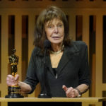
              Elaine May accepts an honorary award at the Governors Awards on Friday, March 25, 2022, at the Dolby Ballroom in Los Angeles. (AP Photo/Chris Pizzello)
            