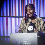 
              Hilda Nakabuye, Fridays for Future activist from Uganda, speaks at the opening of the Berlin Energy Transition Dialogue at the Federal Foreign Office in Berlin, Germany, Tuesday, March 29, 2022. The energy transition conference brings together politicians and producers of renewable energy. (Michael Kappeler/dpa via AP)
            
