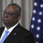 
              U.S. Secretary of Defense, Lloyd Austin, attends a press conference after the meeting of the Ukraine Security Consultative Group at Ramstein Air Base in Ramstein, Germany, Tuesday, April 26, 2022. (AP Photo/Michael Probst)
            