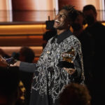 
              Jon Batiste accepts the award for album of the year for "We Are" at the 64th Annual Grammy Awards on Sunday, April 3, 2022, in Las Vegas. (AP Photo/Chris Pizzello)
            
