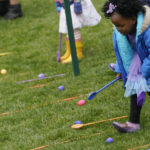 
              Children participate in the White House Easter Egg Roll, Monday, April 18, 2022, at The White House in Washington. (AP Photo/Andrew Harnik)
            