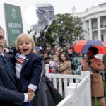 
              Hunter Biden, the son of President Joe Biden, left, holds his son Beau during the White House Easter Egg Roll at the White House, Monday, April 18, 2022 in Washington. (AP Photo/Andrew Harnik)
            