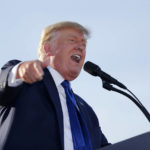 
              Former President Donald Trump speaks at a rally at the Delaware County Fairgrounds, Saturday, April 23, 2022, in Delaware, Ohio, to endorse Republican candidates ahead of the Ohio primary on May 3. (AP Photo/Joe Maiorana)
            