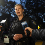 
              Sacramento Police Chief Kathy Lester talks to reporters about the mass shooting In Sacramento, Calif. April 3, 2022. (AP Photo/Rich Pedroncelli)
            