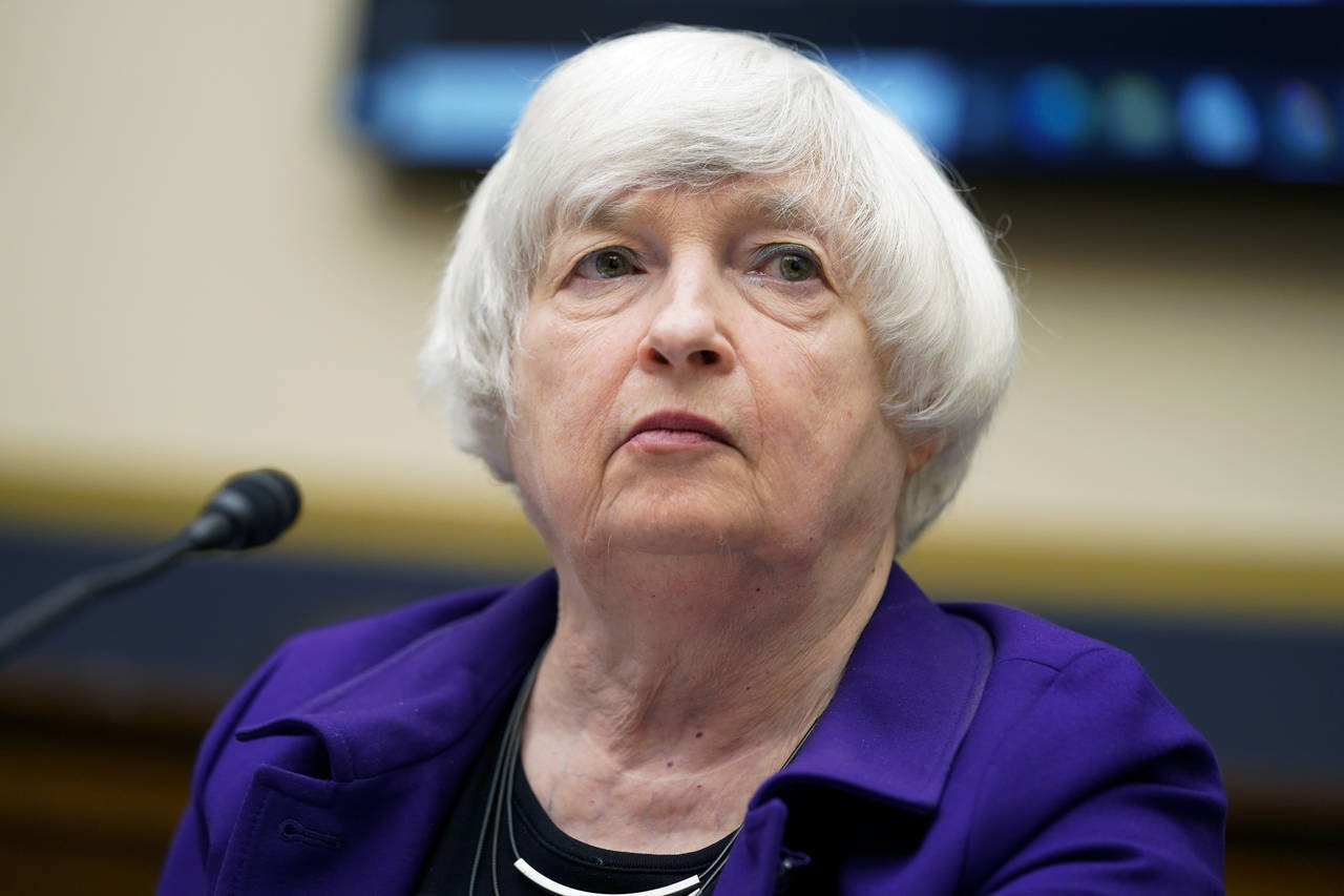 FILE - Treasury Secretary Janet Yellen listens during a House Committee on Financial Services heari...