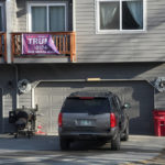 
              A "Trump 2024" banner is shown April 14, 2022, attached to a home in Wasilla, Alaska. The Matanuska-Susitna region of Alaska, which includes Sarah Palin's hometown of Wasilla, is a conservative hotbed in the nation's largest state. (AP Photo/Mark Thiessen)
            
