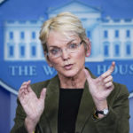
              FILE - Energy Secretary Jennifer Granholm speaks during a press briefing at the White House, Nov. 23, 2021, in Washington. The Biden administration is launching a $6 billion effort to rescue nuclear power plants at risk of closing, citing the need to continue nuclear energy as a carbon-free source of power that helps to combat climate change. (AP Photo/Evan Vucci, File)
            
