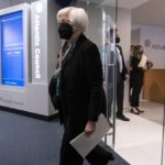 
              Treasury Secretary Janet Yellen arrives to speak to the Atlantic Council, Wednesday, April 13, 2022, in Washington. (AP Photo/Jacquelyn Martin)
            