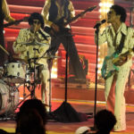 
              Anderson .Paak, left, and Bruno Mars of Silk Sonic perform "777" at the 64th Annual Grammy Awards on Sunday, April 3, 2022, in Las Vegas. (AP Photo/Chris Pizzello)
            