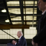 
              President Joe Biden speaks about the infrastructure law at Portland International Airport, Thursday, April 21, 2022, in Portland, Ore. (AP Photo/Andrew Harnik)
            