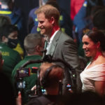 
              Prince Harry and Meghan Markle, Duke and Duchess of Sussex, leave after the opening ceremony of the Invictus Games venue in The Hague, Netherlands, Saturday, April 16, 2022. The week-long games for active servicemen and veterans who are ill, injured or wounded opens Saturday in this Dutch city that calls itself the global center of peace and justice. (AP Photo/Peter Dejong)
            