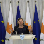 
              U.S. Under Secretary of State Victoria Nuland talks to the media during a press conference after a meeting with Cyprus' president Nicos Anastasiades at the Presidential Palace in the Cypriot capital Nicosia, Cyprus, on Thursday, April 7, 2022. Nuland is in Cyprus as part of a five-nation tour to boost bilateral security and economic ties and to rally support for war-torn Ukraine. (AP Photo/Petros Karadjias)
            