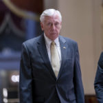 
              House Majority Leader Steny Hoyer, D-Md., walks to the chamber as the House votes to hold former President Donald Trump advisers Peter Navarro and Dan Scavino in contempt of Congress over their months-long refusal to comply with subpoenas from the committee investigating the Jan. 6 attack, at the Capitol in Washington, Wednesday, April 6, 2022. (AP Photo/J. Scott Applewhite)
            