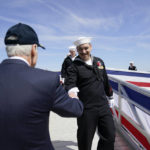 
              Sen. Tom Carper, D-Del., greets U.S. Navy crew members of the USS Delaware, a nuclear attack submarine, during a commissioning ceremony at the Port of Wilmington in Wilmington, Del., Saturday, April 2, 2022. (AP Photo/Carolyn Kaster)
            