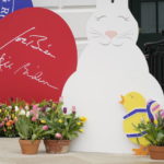 
              The White House is decorated for the White House Easter Egg Roll, Monday, April 18, 2022, in Washington. (AP Photo/Andrew Harnik)
            