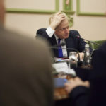 
              In this image provided by the Ukrainian Presidential Press Office, Britain's Prime Minister Boris Johnson attends a meeting with Ukrainian President Volodymyr Zelenskyy, in Kyiv, Ukraine, Saturday, April 9, 2022.  Johnson has traveled to Ukraine to meet with President Volodymyr Zelenskyy in show of solidarity. The two leaders meeting Saturday discussed the “U.K.’s long term support to Ukraine’’ including a new package of financial and military aid, the prime minister’s office said. (Ukrainian Presidential Press Office via AP)
            