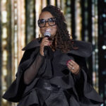 
              Ledisi presents the Global Impact Award at the Recording Academy Honors Presented By The Black Music Collective on Saturday, April 2, 2022, at Resorts World Las Vegas. (AP Photo/Chris Pizzello)
            