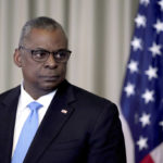 
              U.S. Secretary of Defense, Lloyd Austin, attends a press conference after the meeting of the Ukraine Security Consultative Group at Ramstein Air Base in Ramstein, Germany, Tuesday, April 26, 2022. (AP Photo/Michael Probst)
            