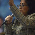 
              Rep. Daisy Morales, D-Orlando speaks against Senate Bill 2-C: Establishing the Congressional Districts of the State in the House of Representatives Thursday, April 21, 2022 during debate at the Capitol in Tallahassee, Fla. The session was halted later due to a sit-down protest by a small group of Democrats, but continued after a brief recess, and the bill passed. (AP Photo/Phil Sears)
            