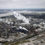
              In this aerial photograph about 10 miles upriver from New Orleans, the Shell Norco Manufacturing Complex, an oil refinery, is seen in Norco, La., Sunday, Jan. 10, 2016. Last year, Congress pledged $3.5 billion to carbon capture and sequestration projects around the United States, which has been called the largest federal investment ever by advocates for the technology. But environmental justice advocates and residents of legacy pollution communities are wary of the technology, with many calling it a "false solution." (AP Photo/Gerald Herbert)
            