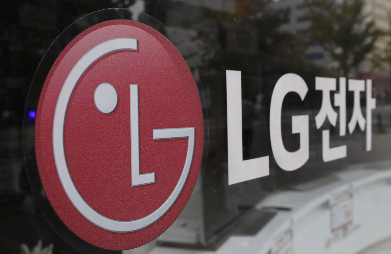 FILE - This Oct. 26, 2017 file photo shows the corporate logo of LG Electronics in Goyang, South Ko...