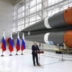 
              Russian President Vladimir Putin delivers his speech at a rocket assembly factory during his visit to the Vostochny cosmodrome outside the city of Tsiolkovsky, about 200 kilometers (125 miles) from the city of Blagoveshchensk in the far eastern Amur region Tsiolkovsky , Russia, Tuesday, April 12, 2022. Russia on Tuesday marks the 61th anniversary of Gagarin's pioneering mission on April 12 1961, the first human flight to orbit that opened the space era. (Evgeny Biyatov, Sputnik, Kremlin Pool Photo via AP)
            