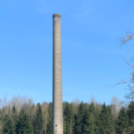 A view across Carlisle Lake of the Onalaska Smokestack, which was built in the 1920s. (Onalaska Alliance)