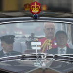 
              A car carrying the Queen's crown leaves Buckingham Palace for the State Opening of Parliament, at the Palace of Westminster in London, Tuesday, May 10, 2022. Buckingham Palace said Queen Elizabeth II will not attend the opening of Parliament on Tuesday amid ongoing mobility issues. (AP Photo/Frank Augstein)
            