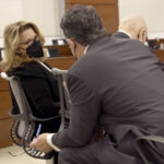 
              Assistant State Attorneys Carolyn McCann and Assistant State Attorney Jeff Marcus speak prior to the day's jury pre-selection in the penalty phase of the trial of Marjory Stoneman Douglas High School shooter Nikolas Cruz at the Broward County Courthouse in Fort Lauderdale on Monday, May 2, 2022. Cruz previously plead guilty to all 17 counts of premeditated murder and 17 counts of attempted murder in the 2018 shootings. (Amy Beth Bennett/South Florida Sun Sentinel via AP, Pool)
            
