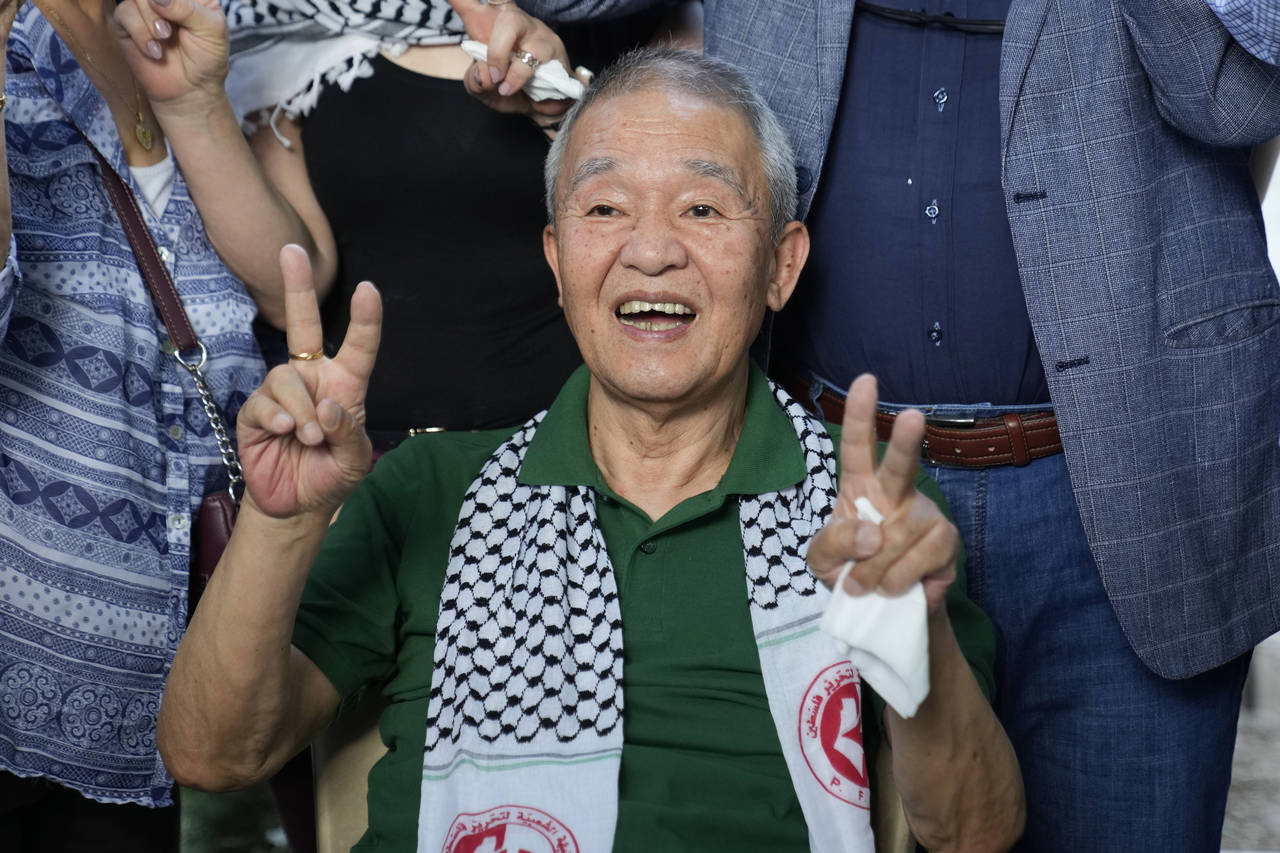 Kozo Okamoto, 74, a member of the Japanese Red Army guerrilla group, who served 12 years in an Isra...