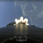 
              This video image provided by SpaceX shows a SpaceX Falcon 9 mission to launch 53 Starlink satellites to low-Earth orbit from Space Launch Complex 4 East (SLC-4E), takes off from Vandenberg Space Force Base, Calif., on Friday, May 13, 2022. (SpaceX via AP)
            
