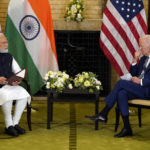 
              U.S. President Joe Biden, right, meets with Indian Prime Minister Narendra Modi during the Quad leaders summit at Kantei Palace, Tuesday, May 24, 2022, in Tokyo. (AP Photo/Evan Vucci)
            