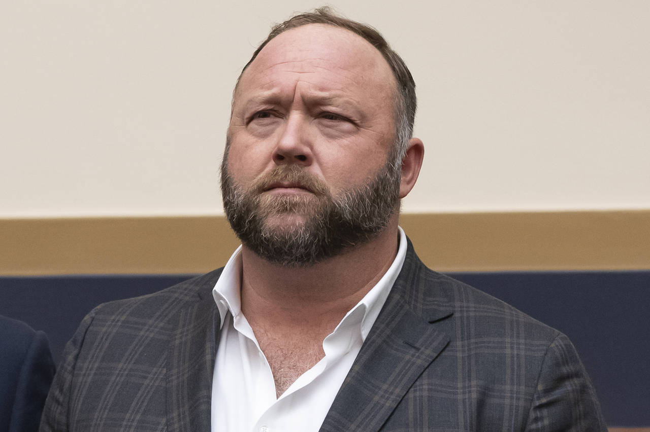 FILE - This Tuesday, Dec. 11, 2018, photo shows radio show host and conspiracy theorist Alex Jones ...