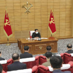 
              FILE - In this photo provided by the North Korean government, North Korean leader Kim Jong Un, top, attends a meeting on anti-virus strategies in Pyongyang, North Korea on May 14, 2022. Independent journalists were not given access to cover the event depicted in this image distributed by the North Korean government. The content of this image is as provided and cannot be independently verified. Korean language watermark on image as provided by source reads: "KCNA" which is the abbreviation for Korean Central News Agency. (Korean Central News Agency/Korea News Service via AP, File)
            