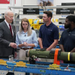 
              President Joe Biden speaks during tour of the Lockheed Martin Pike County Operations facility where Javelin anti-tank missiles are manufactured, Tuesday, May 3, 2022, in Troy, Ala. (AP Photo/Evan Vucci)
            